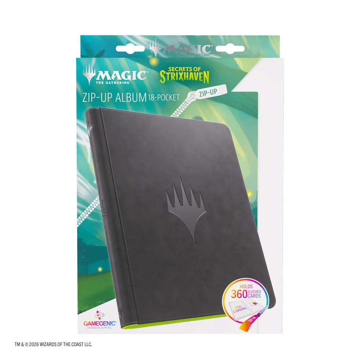 Album: Zip-Up - Magic The Gathering - Secrets of Strixhaven - 18-Pocket - Black/Green