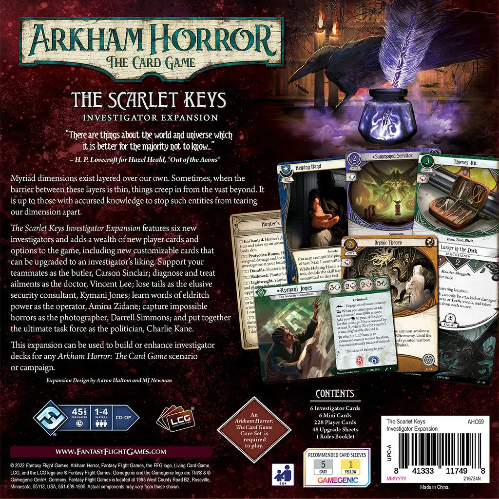 Arkham Horror: The Card Game - The Scarlet Keys - Investigators Expansion (EN) - Image 2