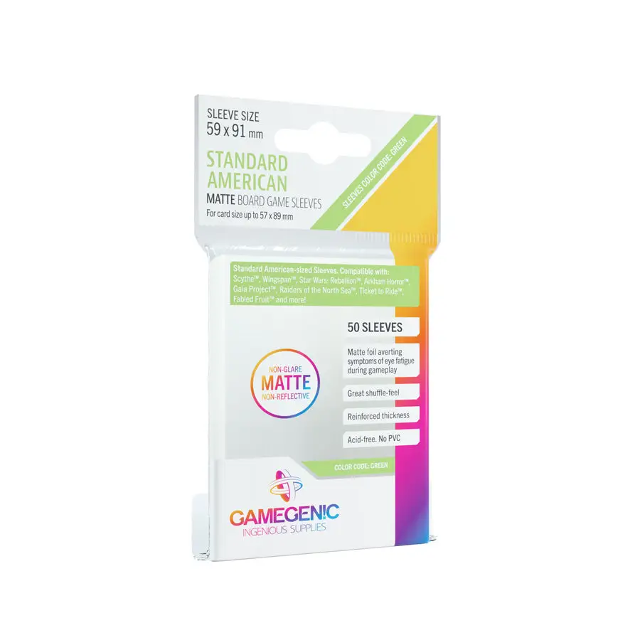Board Game Sleeves: Matte - American - Standard - Green (50)