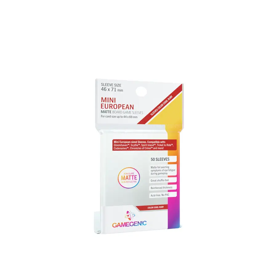 Board Game Sleeves: Matte - European - Mini - Ruby (50)