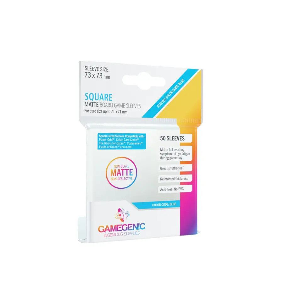 Board Game Sleeves: Matte - Square - Blue (50)