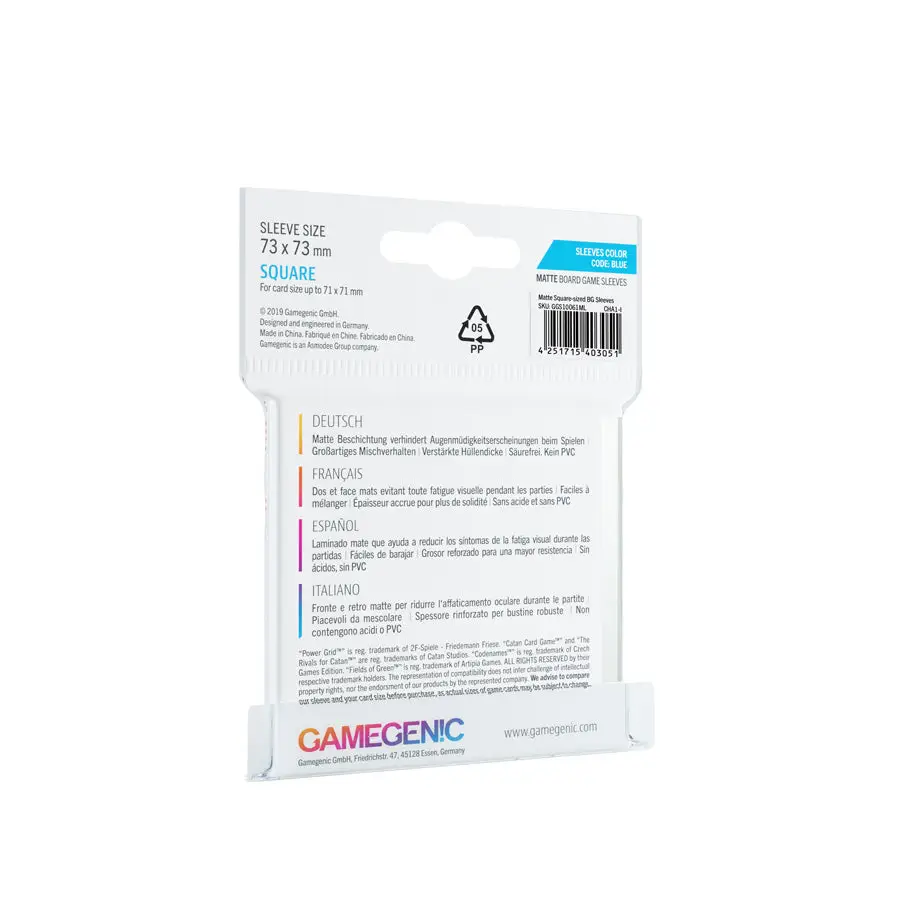 Board Game Sleeves: Matte - Square - Blue (50) - Image 2