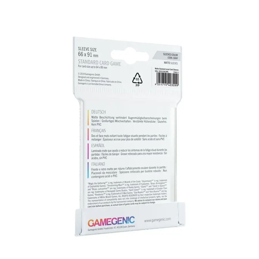 Board Game Sleeves: Matte - Standard - Grey (50) - Image 2