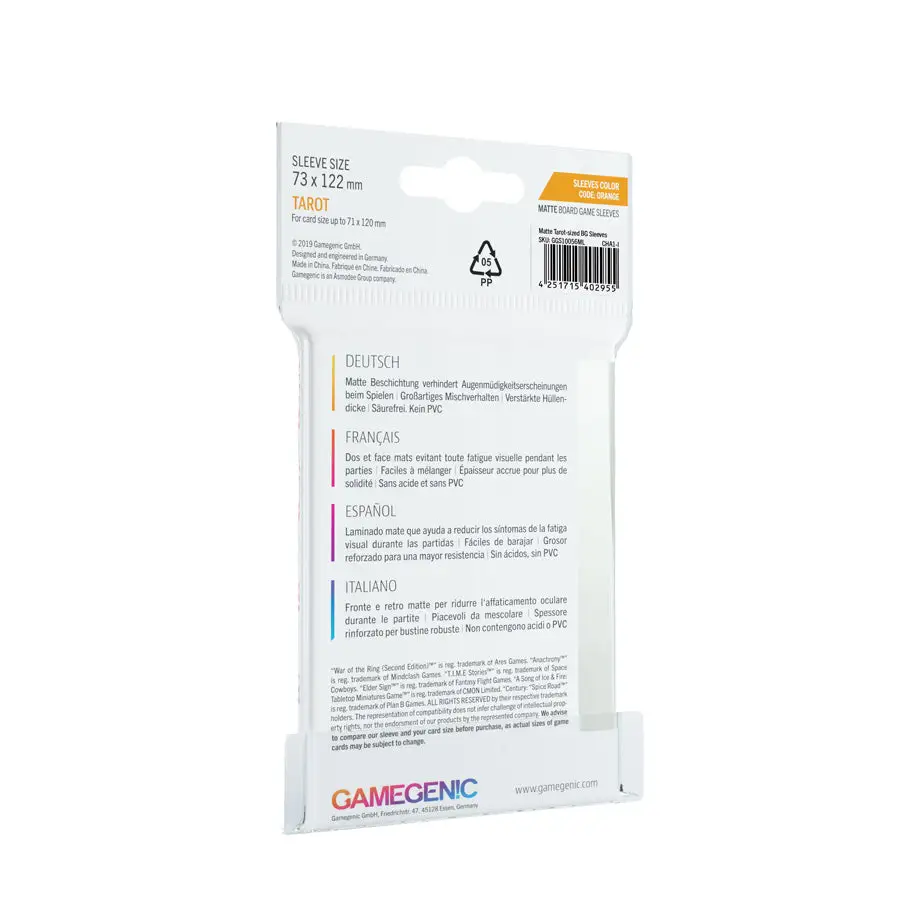 Board Game Sleeves: Matte - Tarot - Orange (50) - Image 2