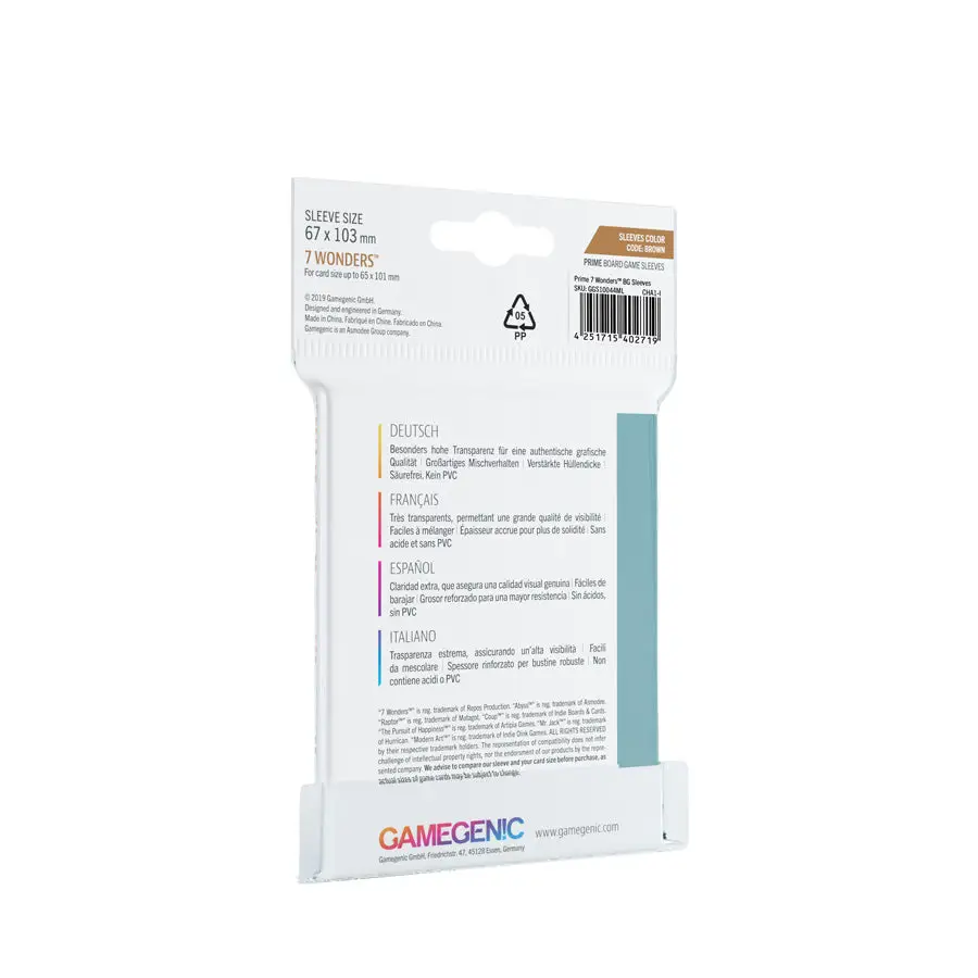 Board Game Sleeves: Prime - 7 Wonders - Brown (80) - Image 2