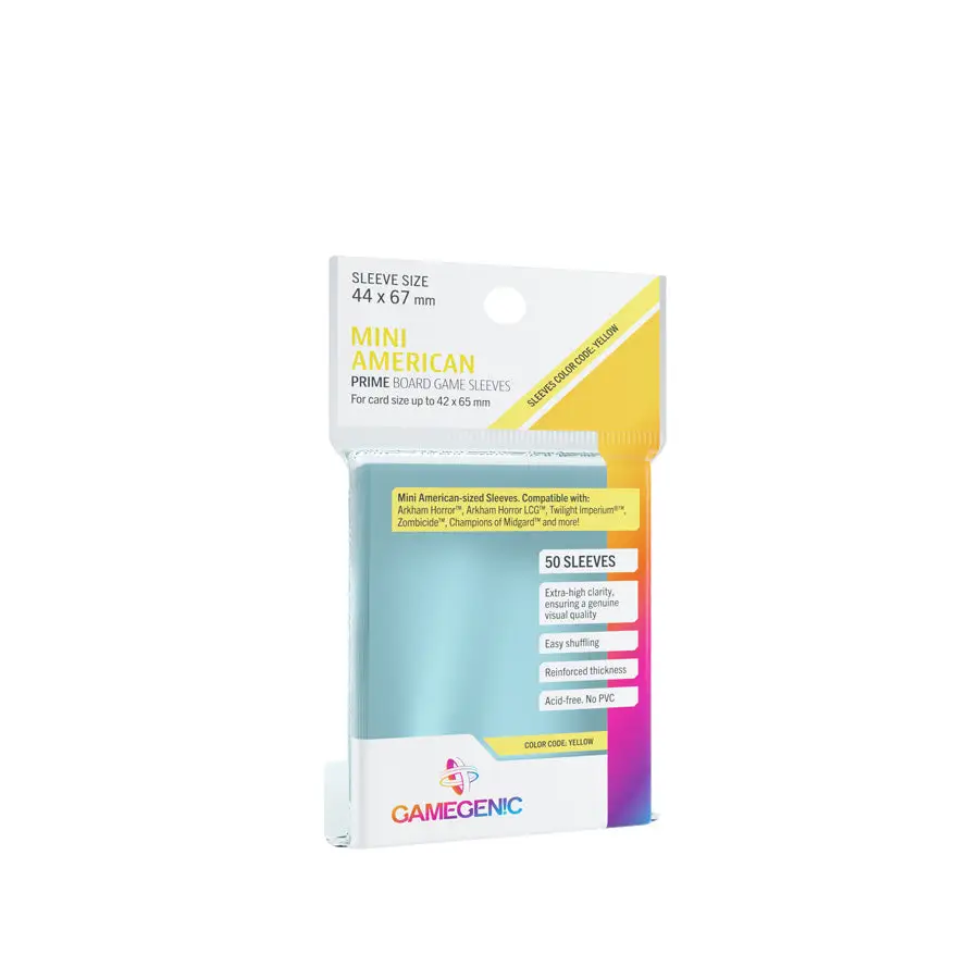 Board Game Sleeves: Prime - American - Mini - Yellow (50)