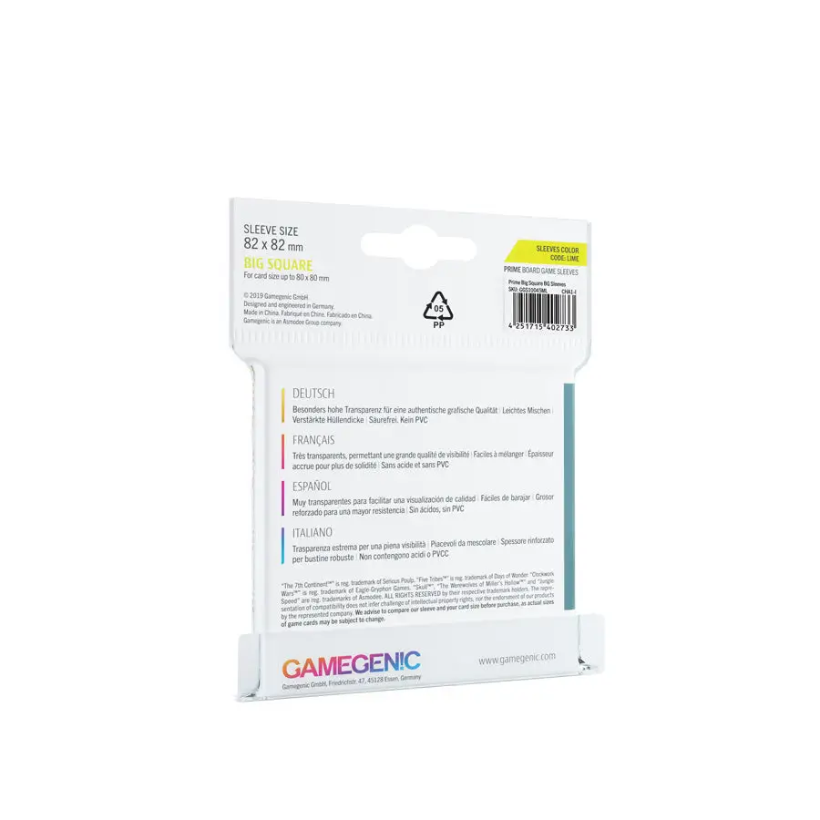 Board Game Sleeves: Prime - Big Square - Lime (50) - Image 2