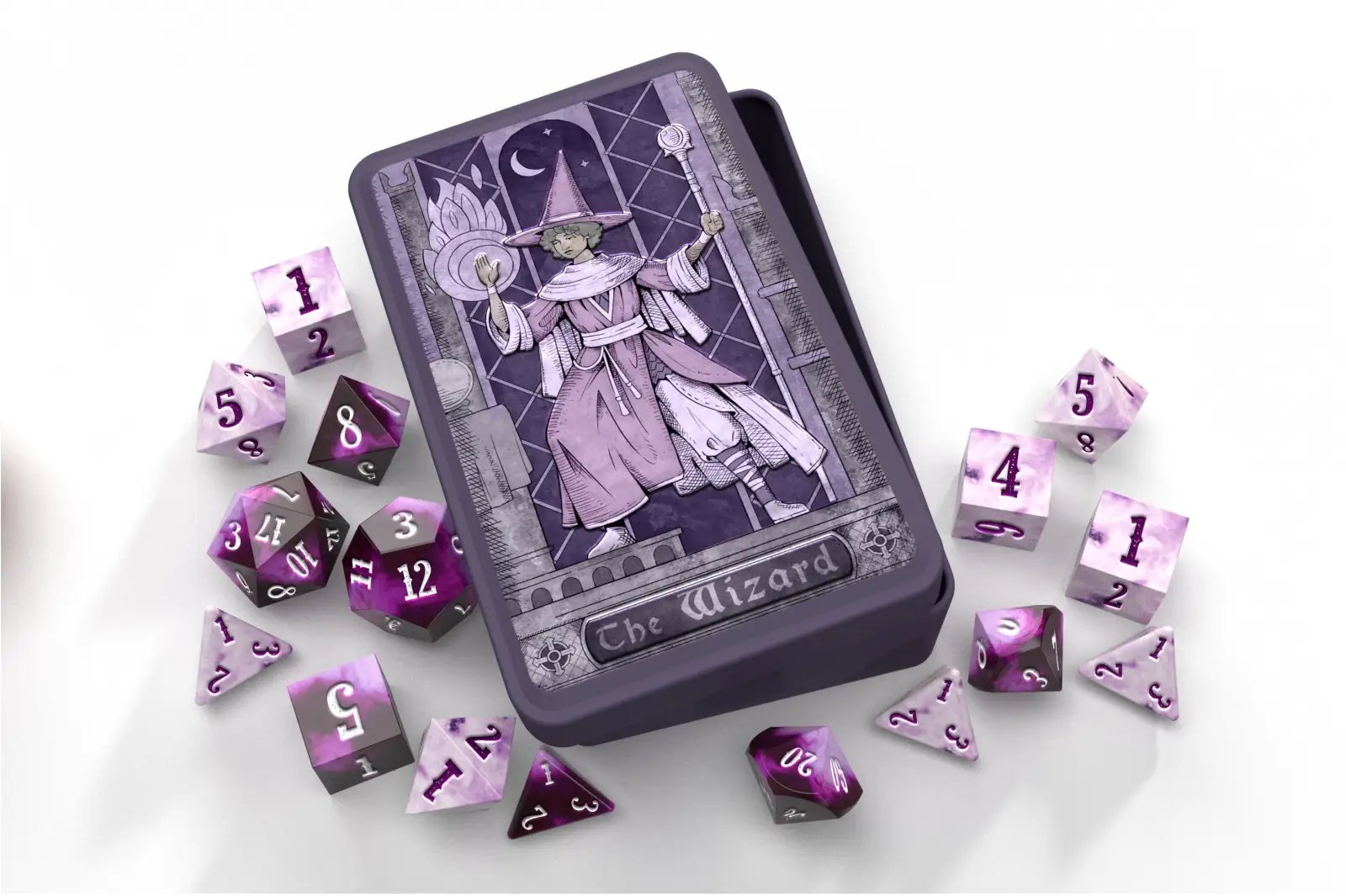 Class-Specific Dice Set: Wizard (Pathfinder & 5E)