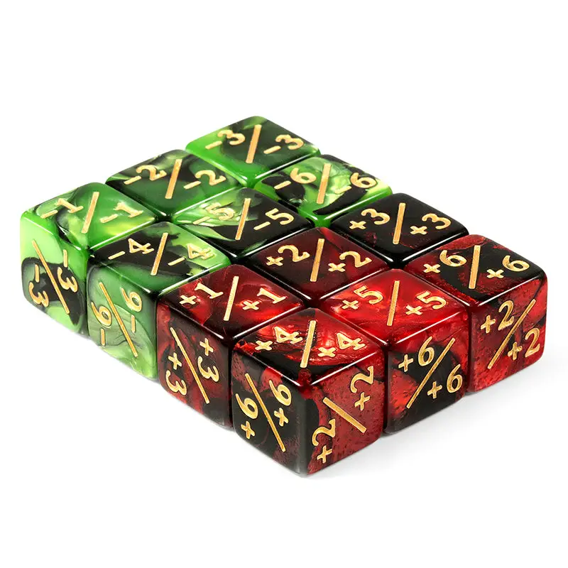 Dice Counters: Positive / Negative - Red/Green