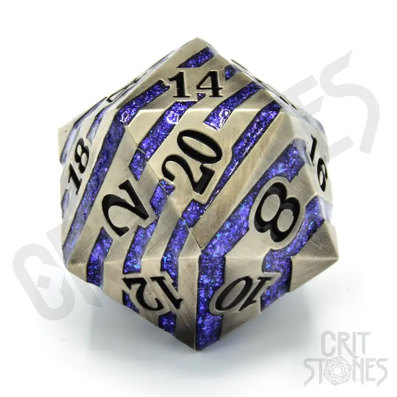 Dice: Metal - d20 - Engraved Elder