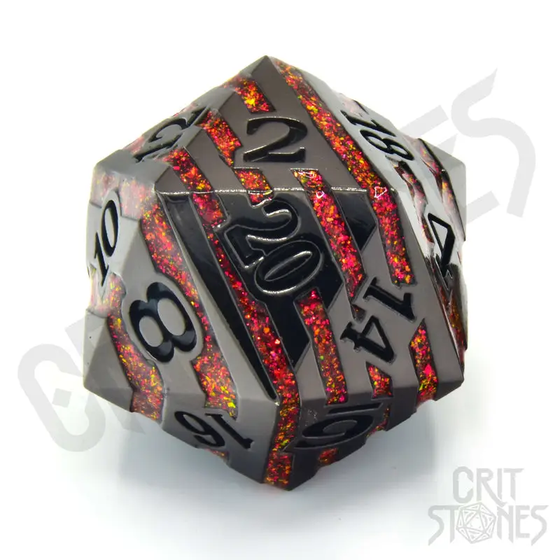Dice: Metal - d20 - Pyroblade
