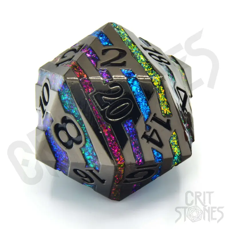 Dice: Metal - d20 - Rainbow Rift