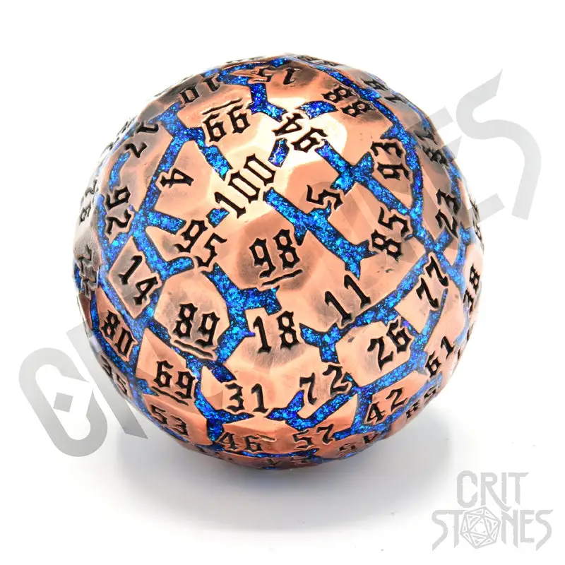 Dice: Metal - Hollow - d100 - Hextech Orb