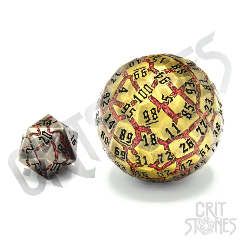 Dice: Metal - Hollow - d100 - Lava Orb - Image 2