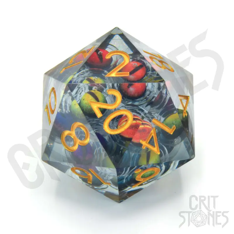 Dice: Resin - Sharp Edge - Floating Eye - d20 - Beholden