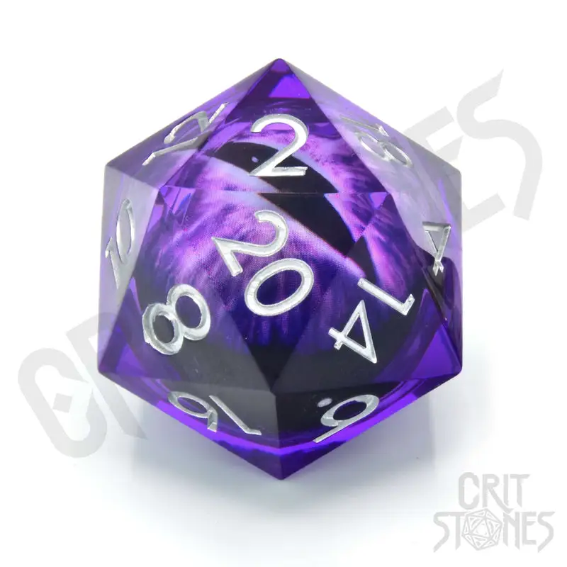 Dice: Resin - Sharp Edge - Floating Eye - d20 - Void Vision