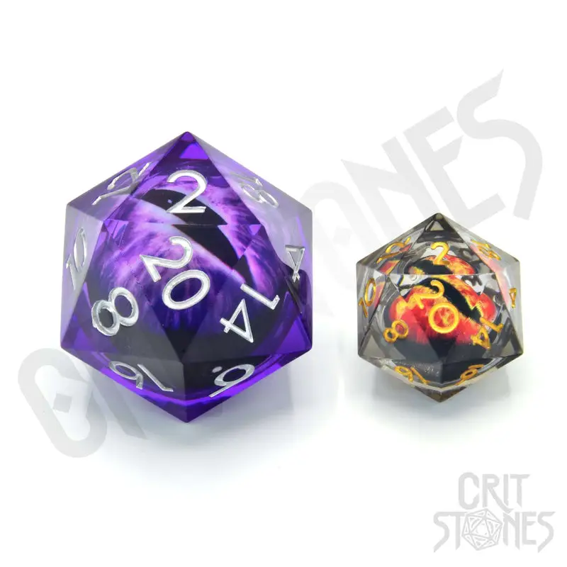 Dice: Resin - Sharp Edge - Floating Eye - d20 - Void Vision - Image 2