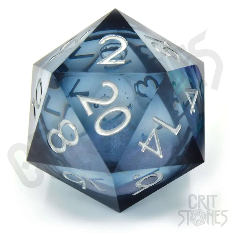 Dice: Resin - Sharp Edge - Liquid Core - d20 - Cloud Nebula