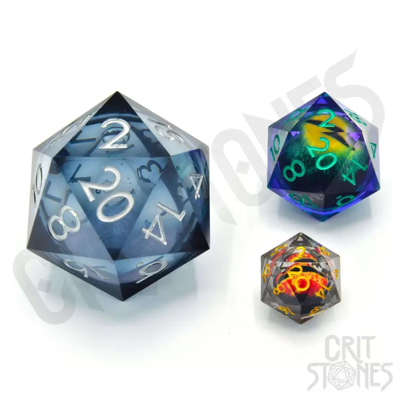 Dice: Resin - Sharp Edge - Liquid Core - d20 - Cloud Nebula - Image 2
