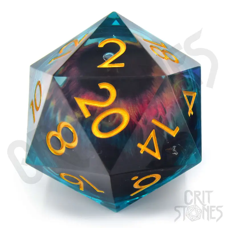 Dice: Resin - Sharp Edge - Liquid Core - d20 - Eye of the Oracle