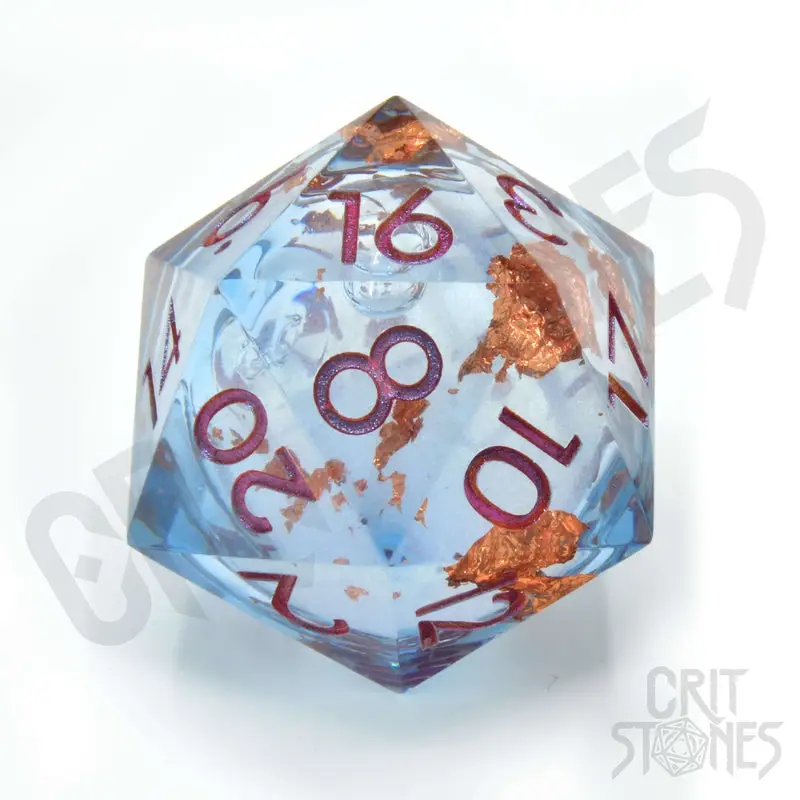 Dice: Resin - Sharp Edge - Liquid Core - d20 - Seraphic Reverie