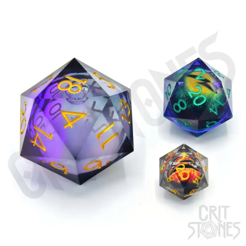 Dice: Resin - Sharp Edge - Liquid Core - d20 - Twilight Ether - Image 2