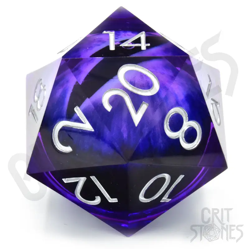 Dice: Resin - Sharp Edge - Liquid Core - d20 - Void Vision