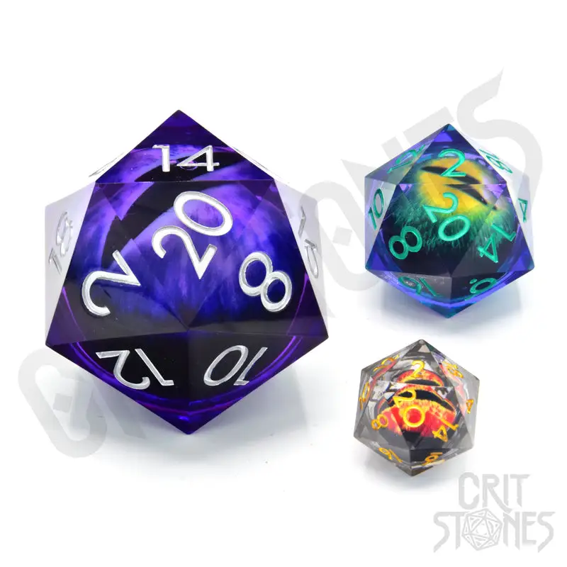 Dice: Resin - Sharp Edge - Liquid Core - d20 - Void Vision - Image 2