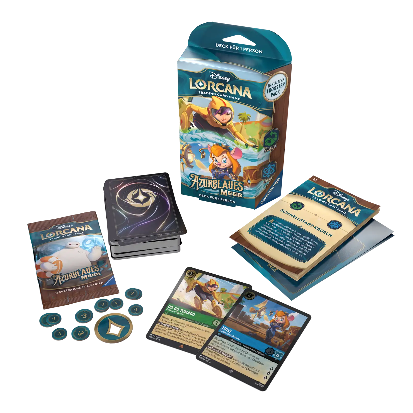 Disney Lorcana: Azurblaues Meer - Smaragd/Saphir - Starter Deck (DE) - Image 2