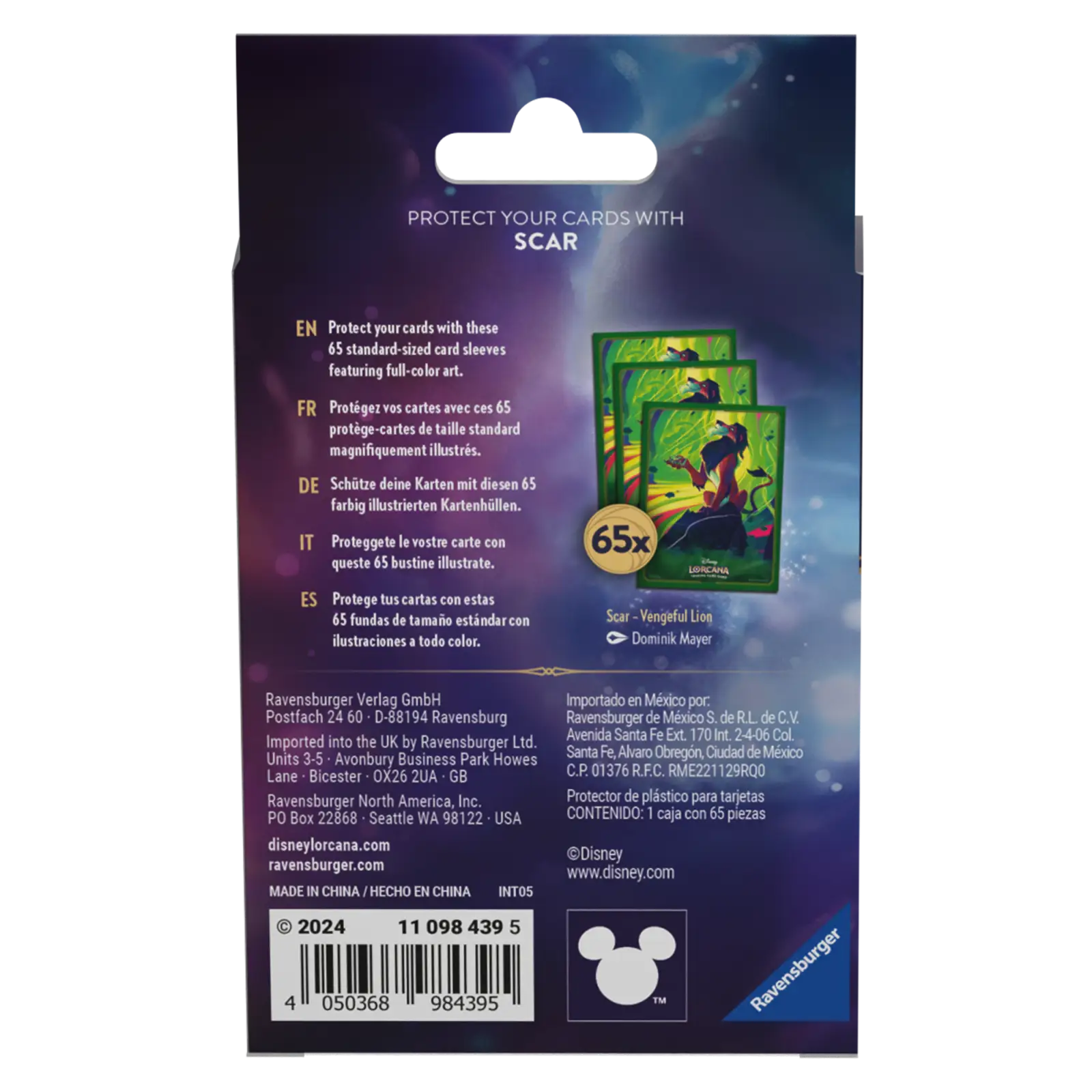Art Sleeves: Disney Lorcana - Azurite Sea - Scar (65) - Image 2
