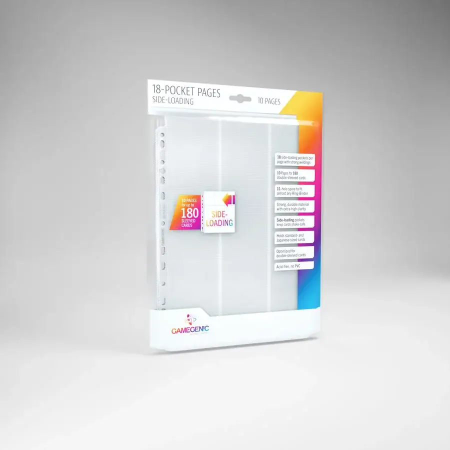 Pocket Pages: Gamegenic - 18-Pocket Pages - Side-Loading - White