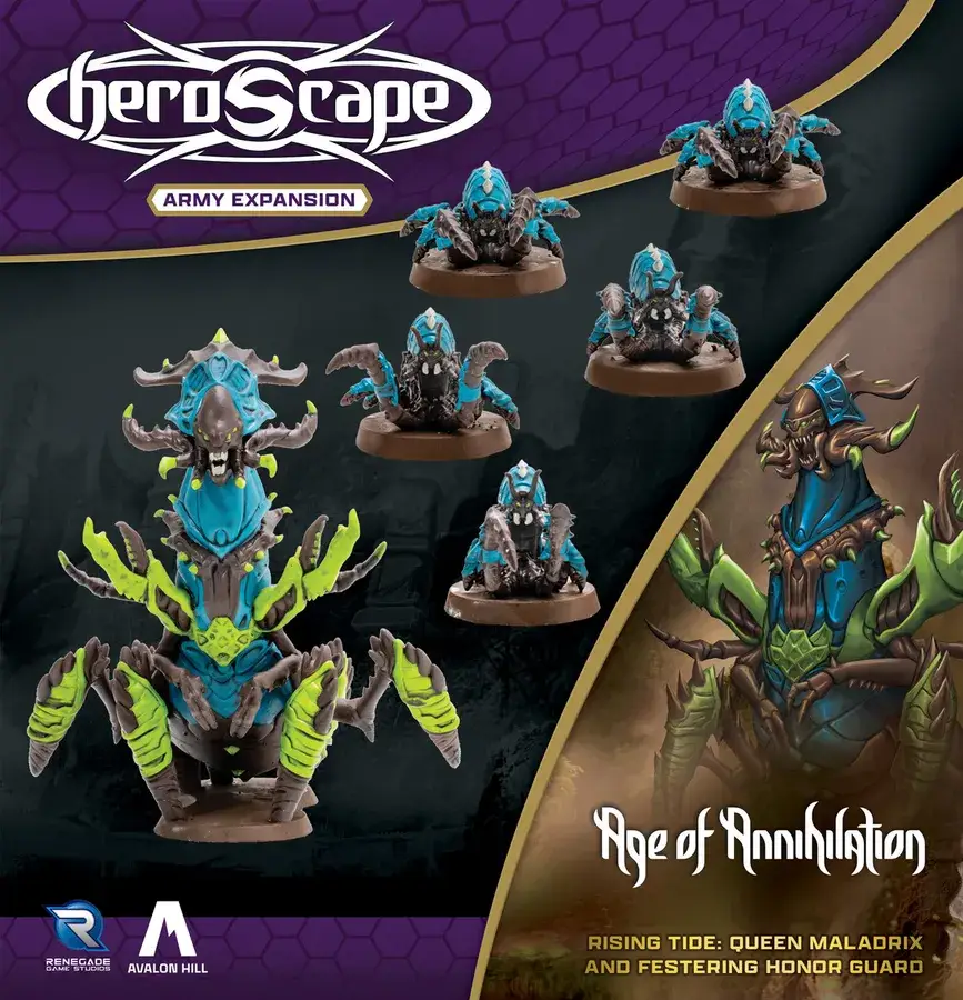HeroScape: Rising Tide - Army Expansion - Queen Maladrix & Festering Honor Guard (EN)