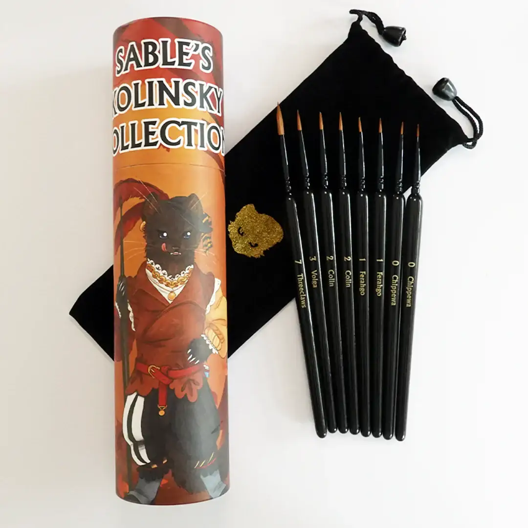 Kolinsky Sable: Brush Set (8 Pieces)