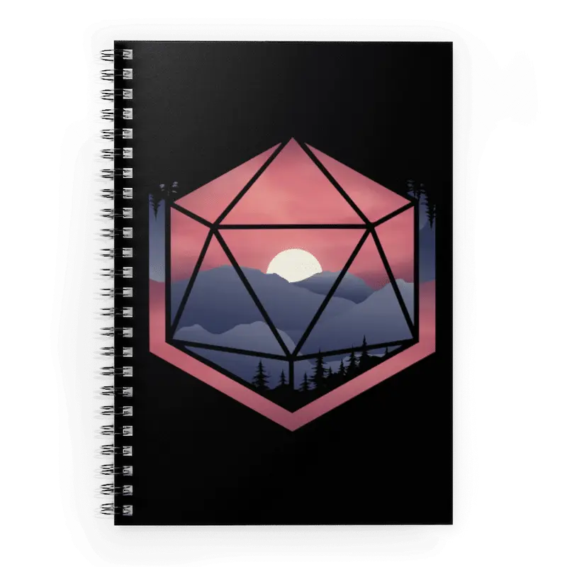 Notebook: Spiral - Mountain d20