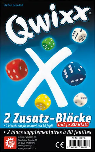 Qwixx - Zusatzblöcke 2x80 Blatt (DE/FR/IT)