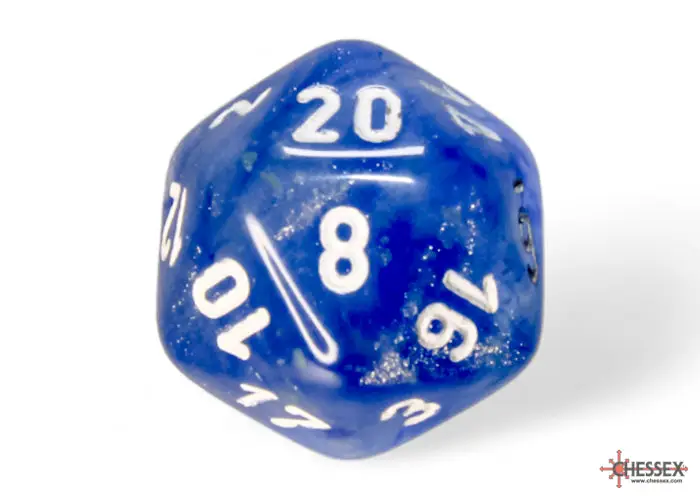RPG Dice Set: Borealis - Polyhedral - Sky Blue/White (7) - Image 10