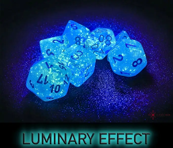 RPG Dice Set: Borealis - Polyhedral - Sky Blue/White (7) - Image 11