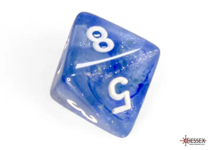 RPG Dice Set: Borealis - Polyhedral - Sky Blue/White (7) - Image 4