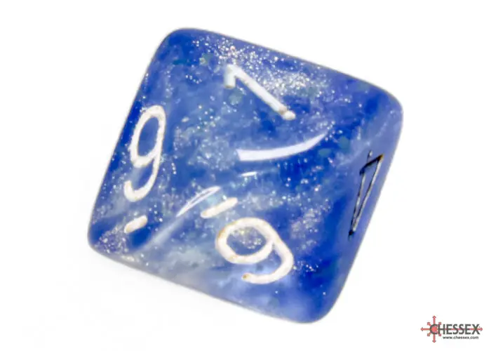 RPG Dice Set: Borealis - Polyhedral - Sky Blue/White (7) - Image 5