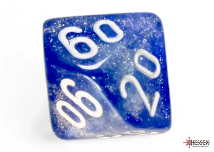 RPG Dice Set: Borealis - Polyhedral - Sky Blue/White (7) - Image 8
