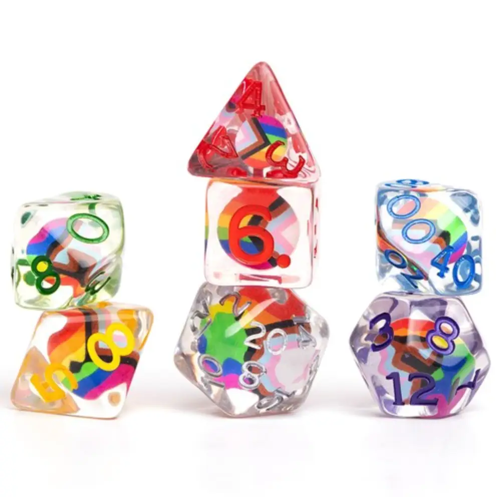 RPG Dice Set: D&D - Progress Pride - Image 3