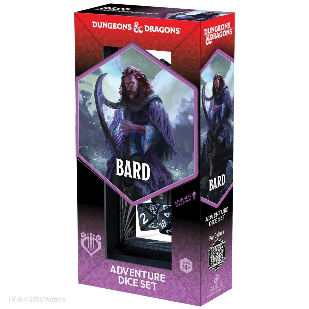 RPG Dice Set: Dungeons & Dragons - Adventure Dice - Bard (Blue, Black) - Image 2