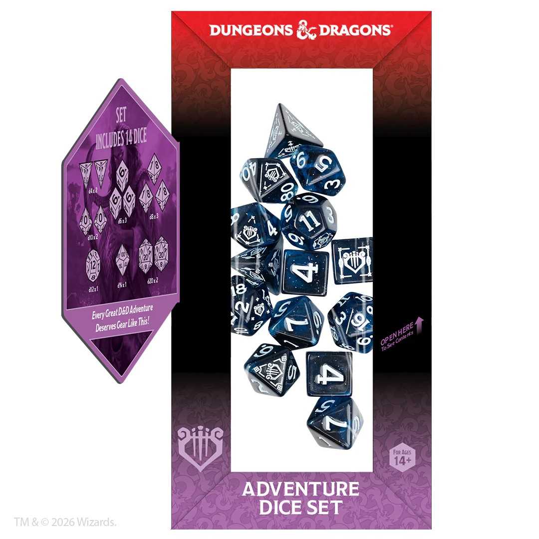 RPG Dice Set: Dungeons & Dragons - Adventure Dice - Bard (Blue, Black) - Image 3