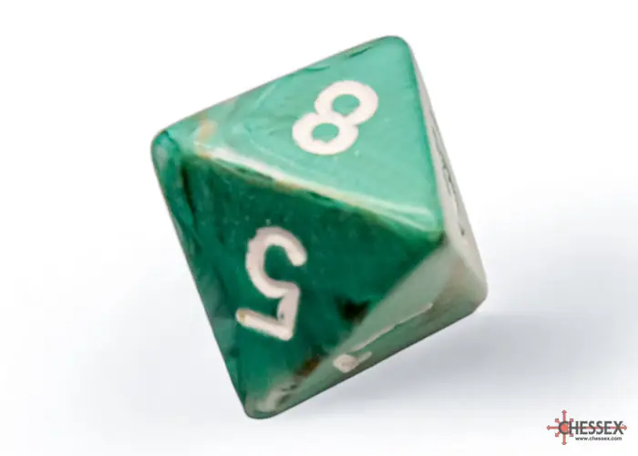 RPG Dice Set: Marble - Polyhedral - Oxi-Copper/White (7) - Image 6