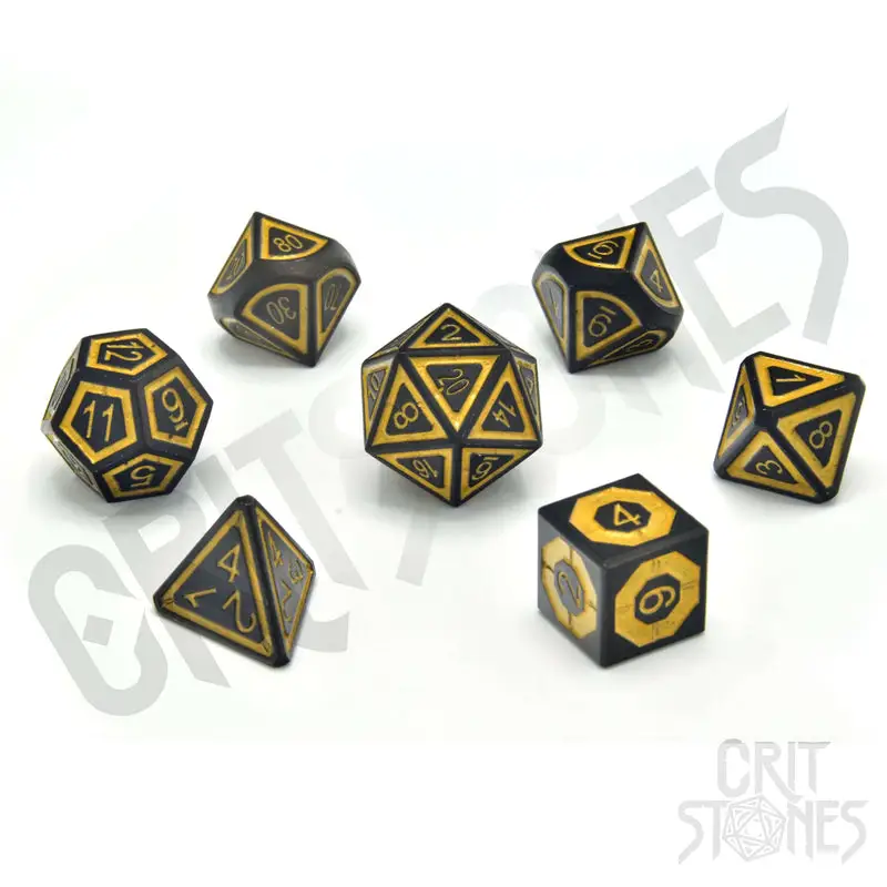 RPG Dice Set: Metal - Gilded Nightshade
