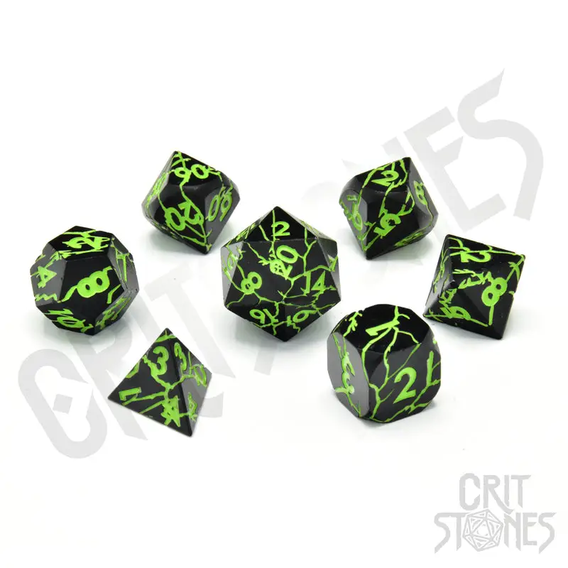 RPG Dice Set: Metal - Raving Poison