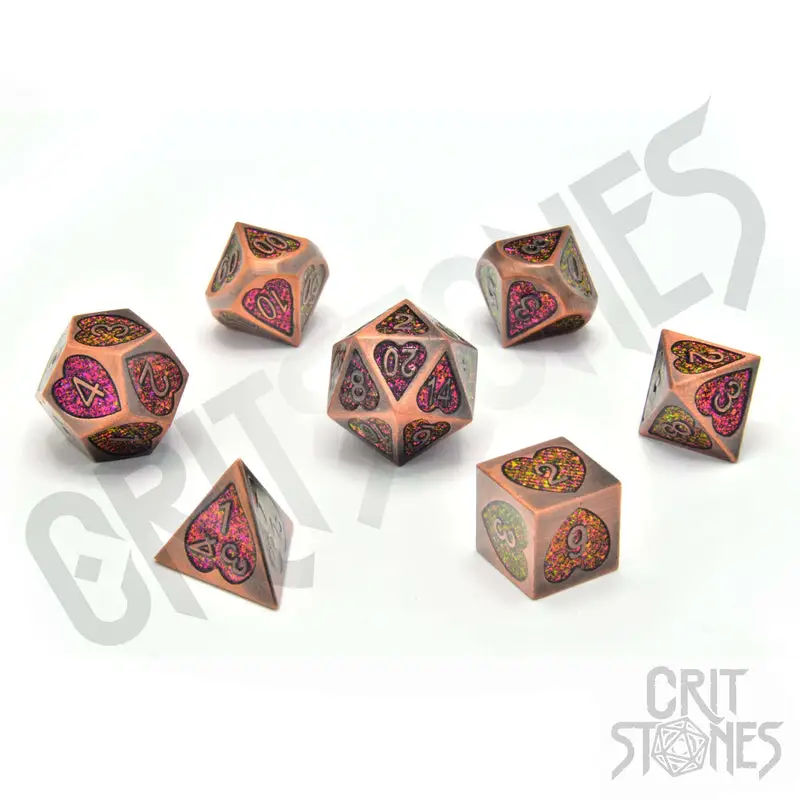 RPG Dice Set: Metal - Romance Rune