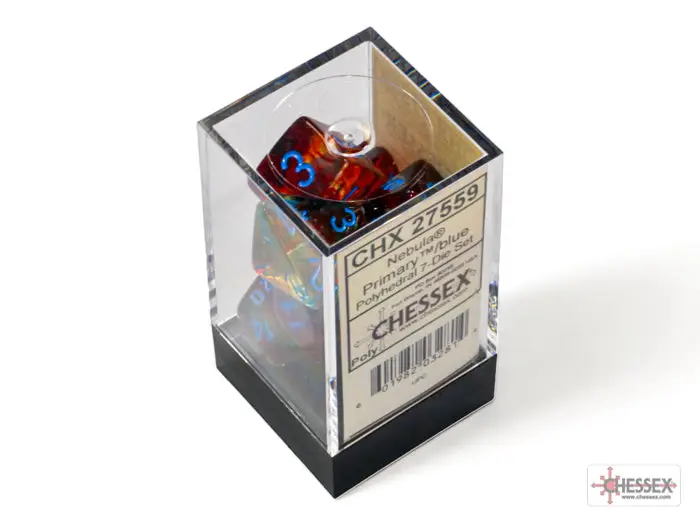 RPG Dice Set: Nebula - Luminary - Polyhedral - Primary/Blue (7) - Image 3