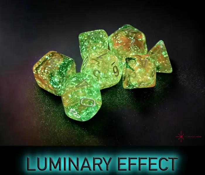 RPG Dice Set: Nebula - Luminary - Polyhedral - Spring/White (7) - Image 4