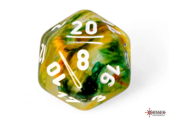 RPG Dice Set: Nebula - Luminary - Polyhedral - Spring/White (7) - Image 5